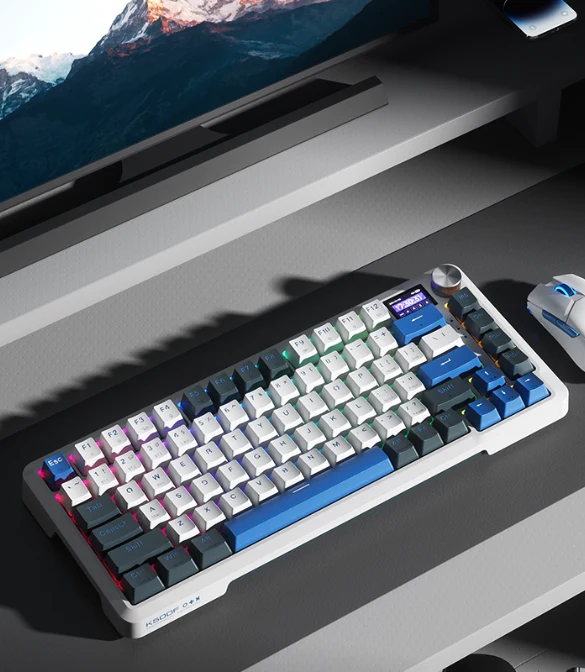 Machenike K500F-B81W Tri-mode GR Silver Switch RGB Navy - Image 7
