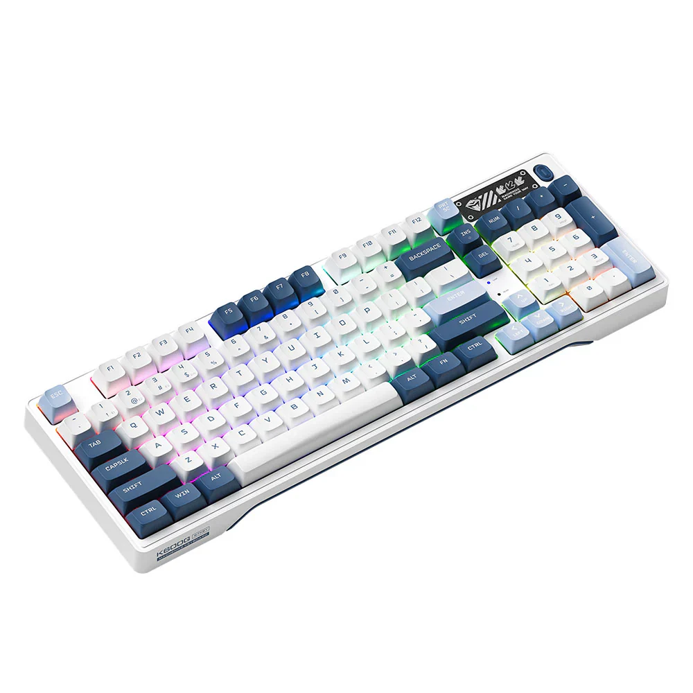 Machenike K600G-B97W Mechanical Keyboard – 97-Key Wireless/Wired Silver Switches Hot-Swappable RGB Backlight – White - Image 3