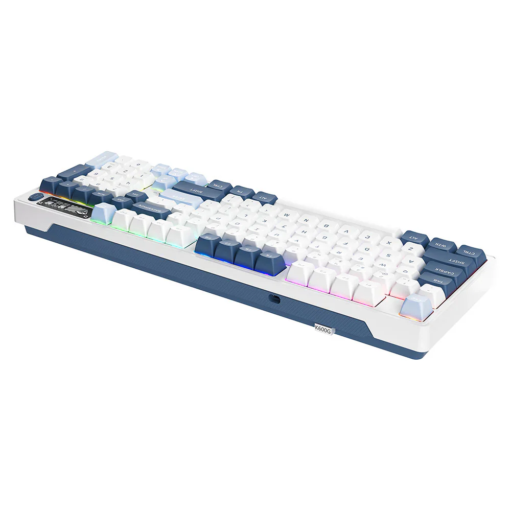 Machenike K600G-B97W Mechanical Keyboard – 97-Key Wireless/Wired Silver Switches Hot-Swappable RGB Backlight – White - Image 4