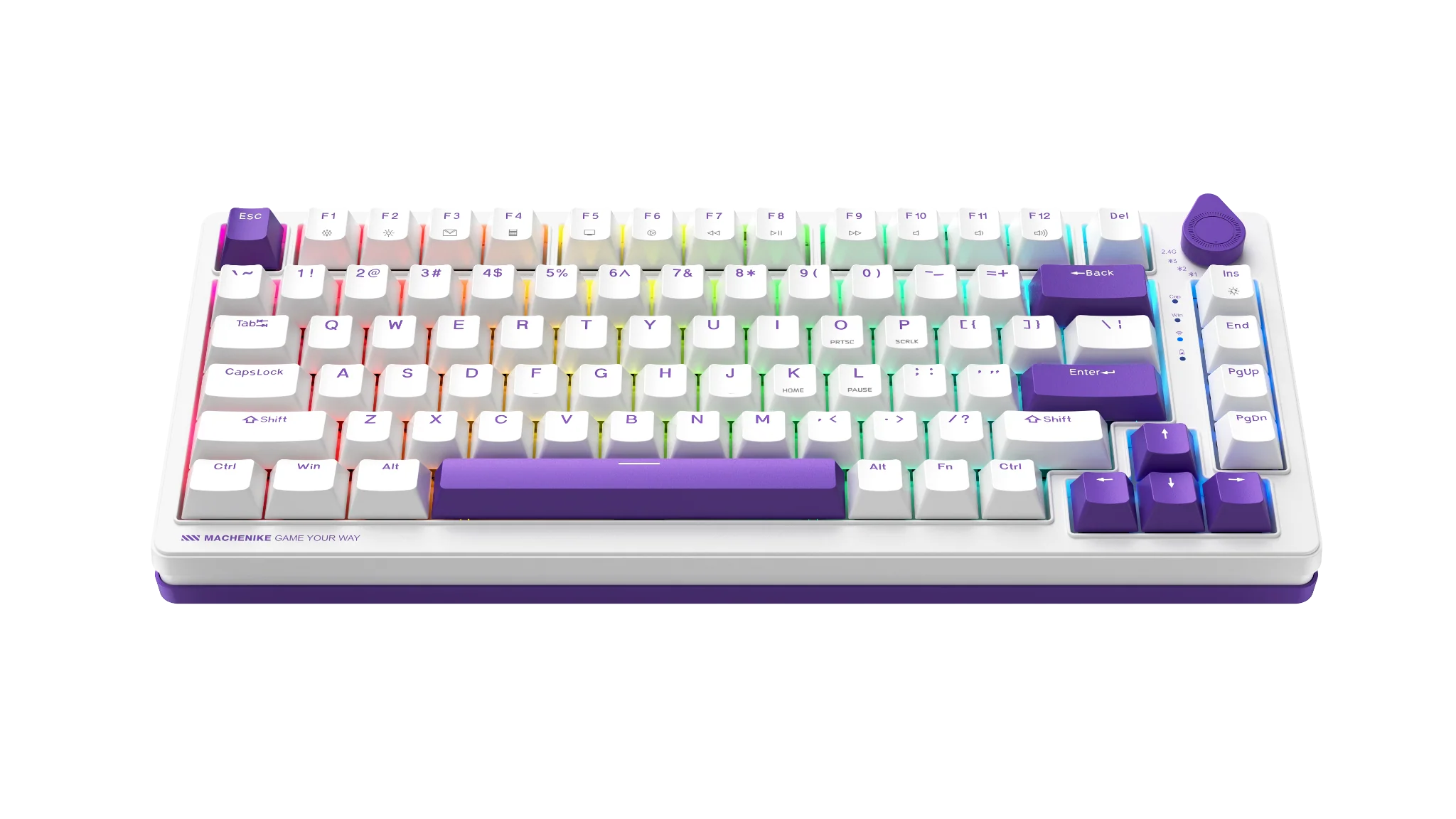 Machenike K600T-B82 Tri-mode RGB GR Silver Switch - White - Image 2