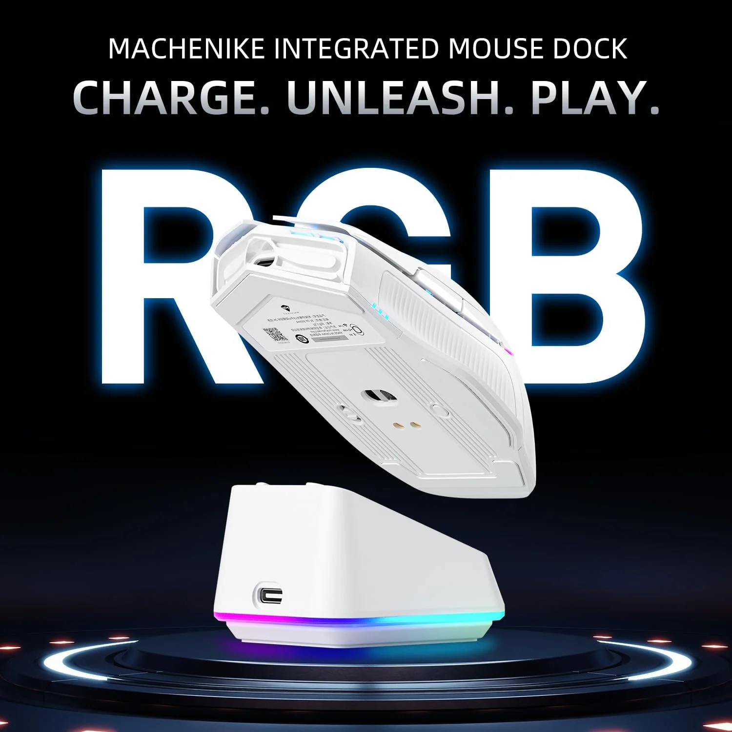Machenike L8 Pro Gaming Mouse – White PAW3395 Sensor Wired 8K / Wireless 2K / Bluetooth 5.1 Ultra-Precise - Image 6