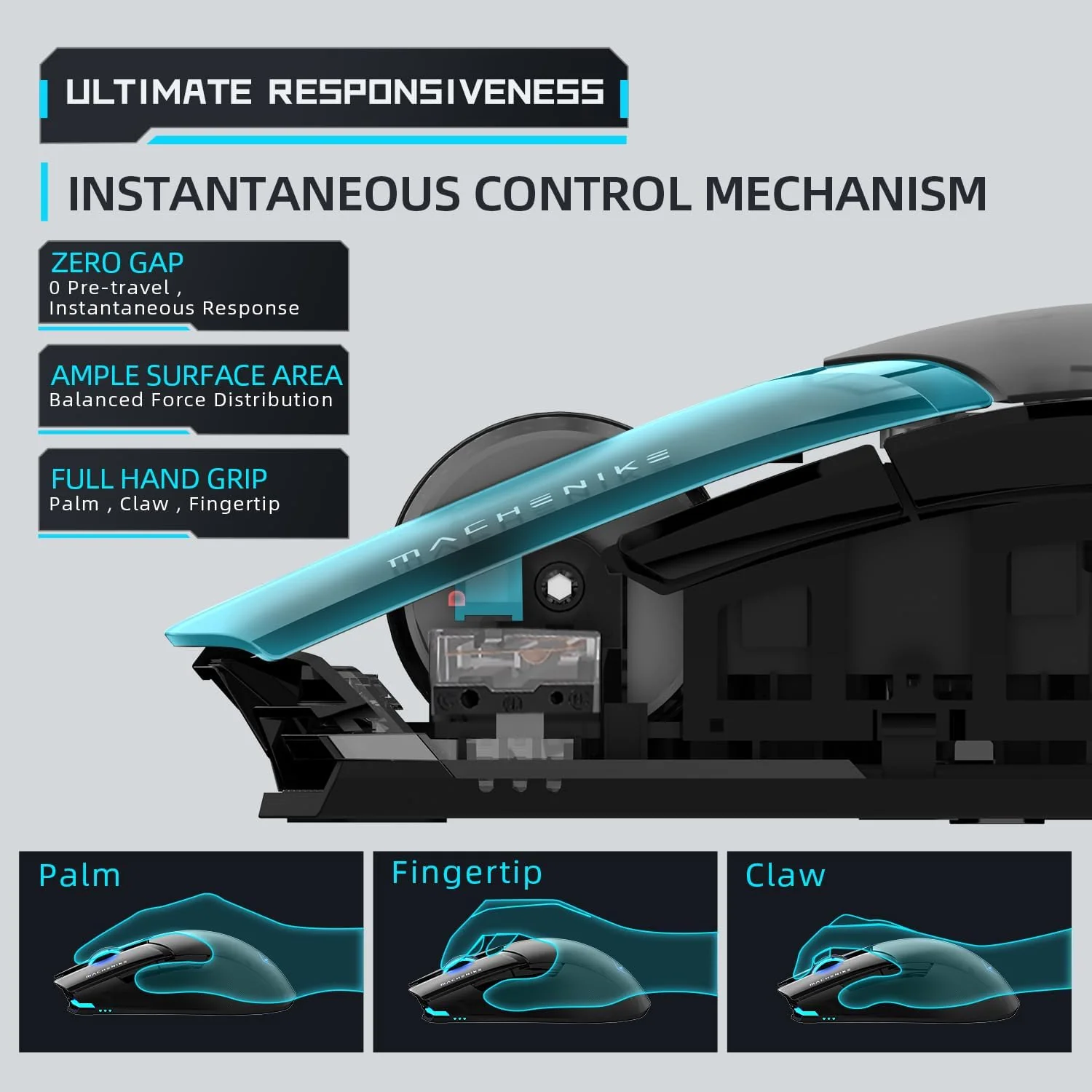 Machenike M7 Pro Wireless Gaming Mouse – Black PAW3395 Sensor Wired/2.4GHz Ultra-Precise Lightweight Design - Image 4