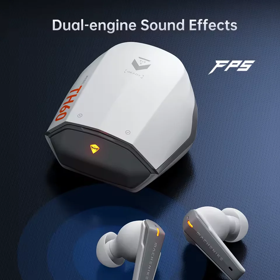 Machenike TH60 TWS Wireless Earphones – Bluetooth 5.4 4-Mic ENC Noise Cancelling Dual Sound Effects (Gaming/Music) Fast Charging 7+ Hours Battery Life - Image 3