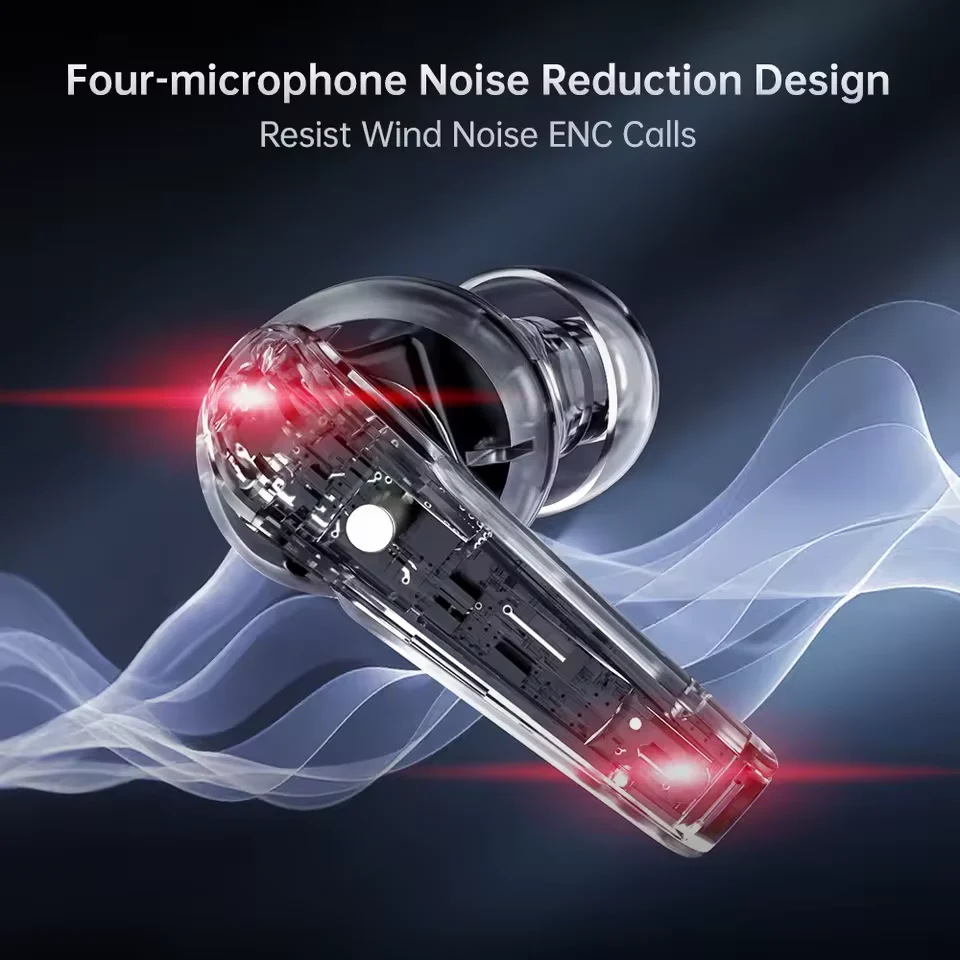 Machenike TH60 TWS Wireless Earphones – Bluetooth 5.4 4-Mic ENC Noise Cancelling Dual Sound Effects (Gaming/Music) Fast Charging 7+ Hours Battery Life - Image 4