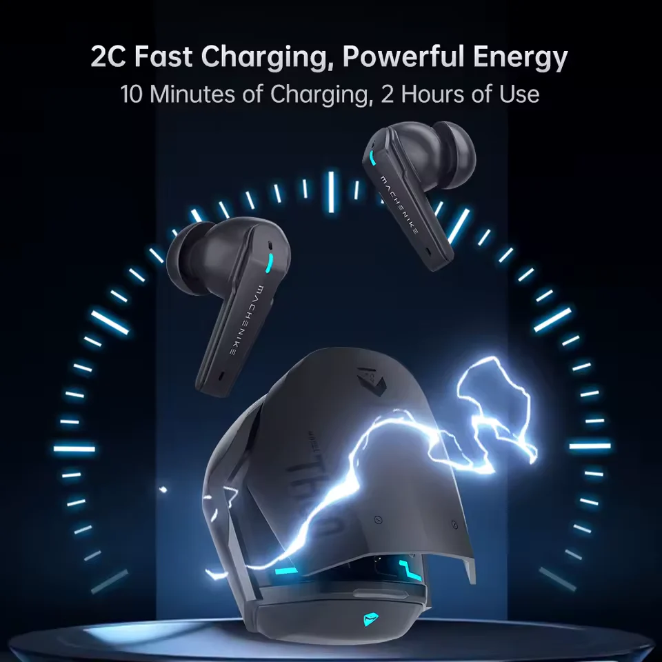 Machenike TH60 TWS Wireless Earphones – Bluetooth 5.4 4-Mic ENC Noise Cancelling Dual Sound Effects (Gaming/Music) Fast Charging 7+ Hours Battery Life - Image 5
