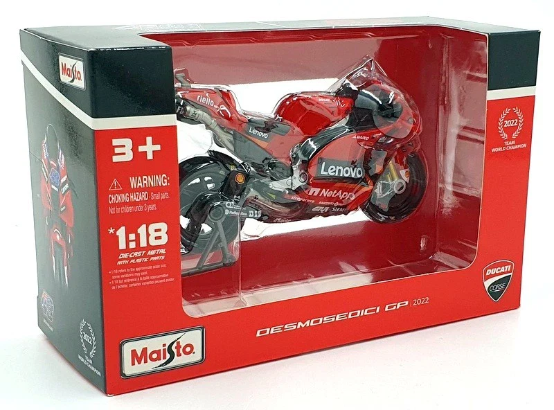 Maisto MotoGP Ducati Desmosedici GP22 Pecco Bagnaia World Champion 2022 - Image 2