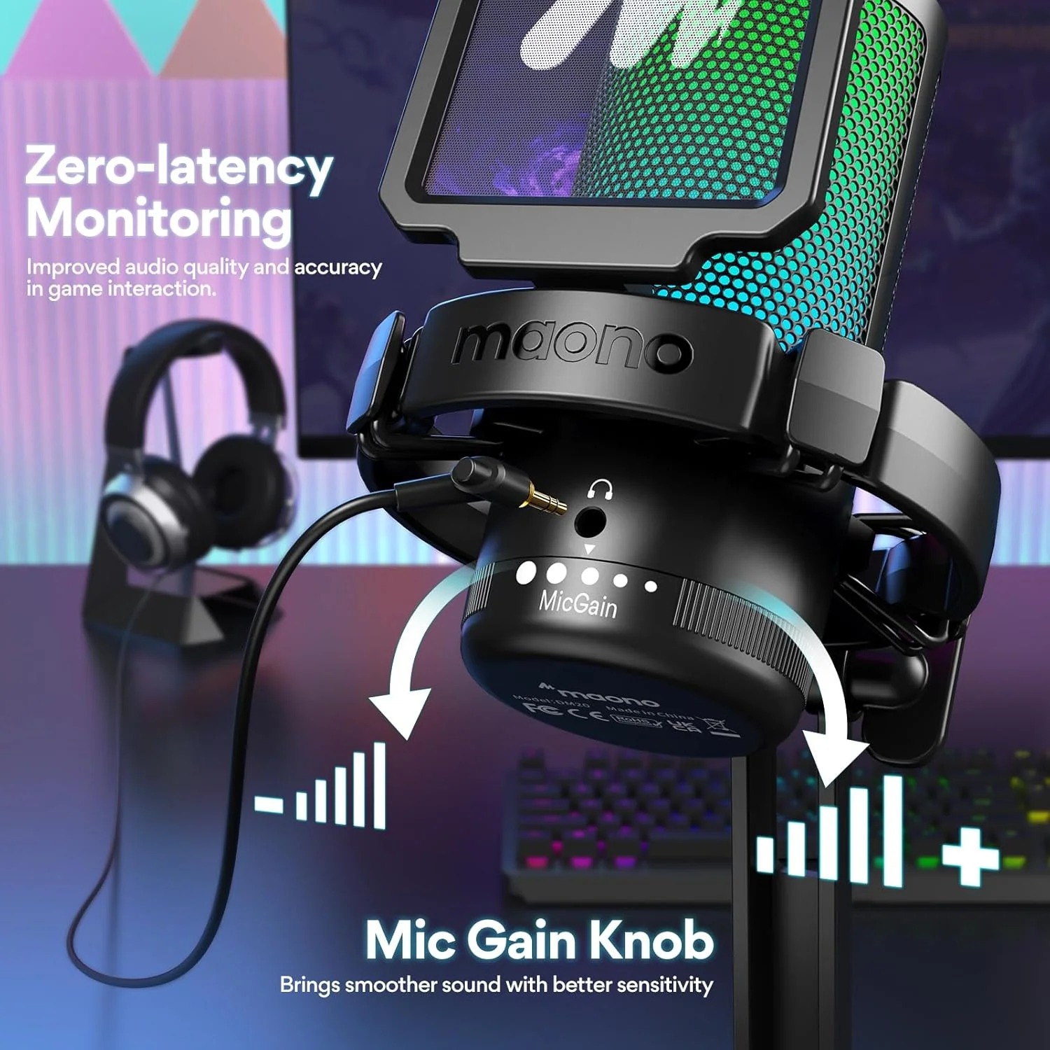 Maonocaster Gaming Microphone - Black - Image 2