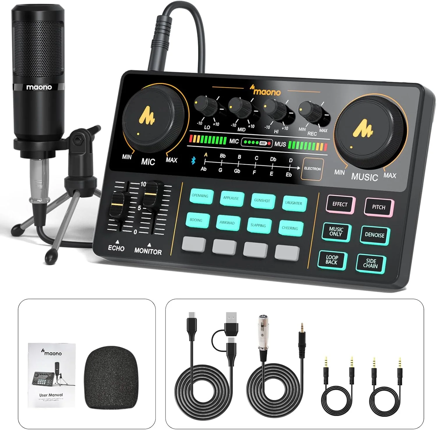 Maonocaster Lite AU-AM200S1 Starter Bundle Portable All-In-One Podcast Production S