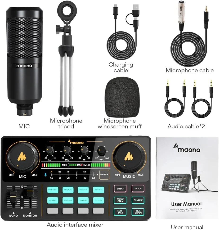 Maonocaster Lite AU-AM200S1 Starter Bundle Portable All-In-One Podcast Production S - Image 2