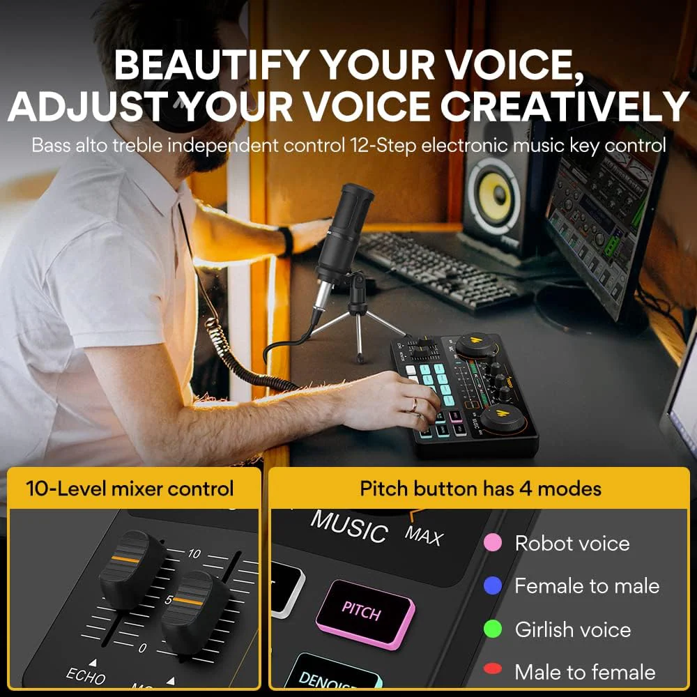 Maonocaster Lite AU-AM200S1 Starter Bundle Portable All-In-One Podcast Production S - Image 3