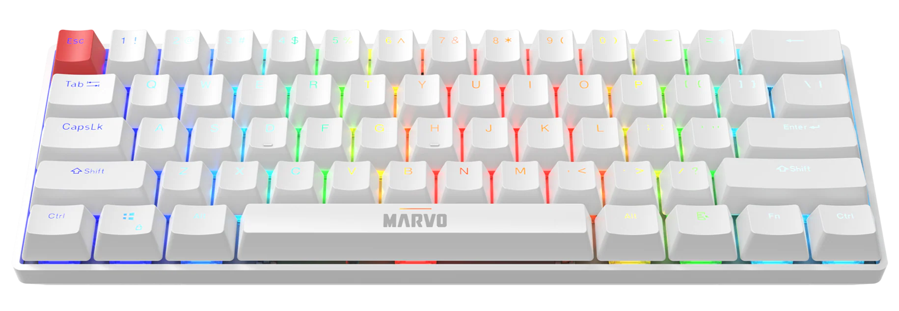 Marvo Saber 61 Wired Gaming Keyboard White