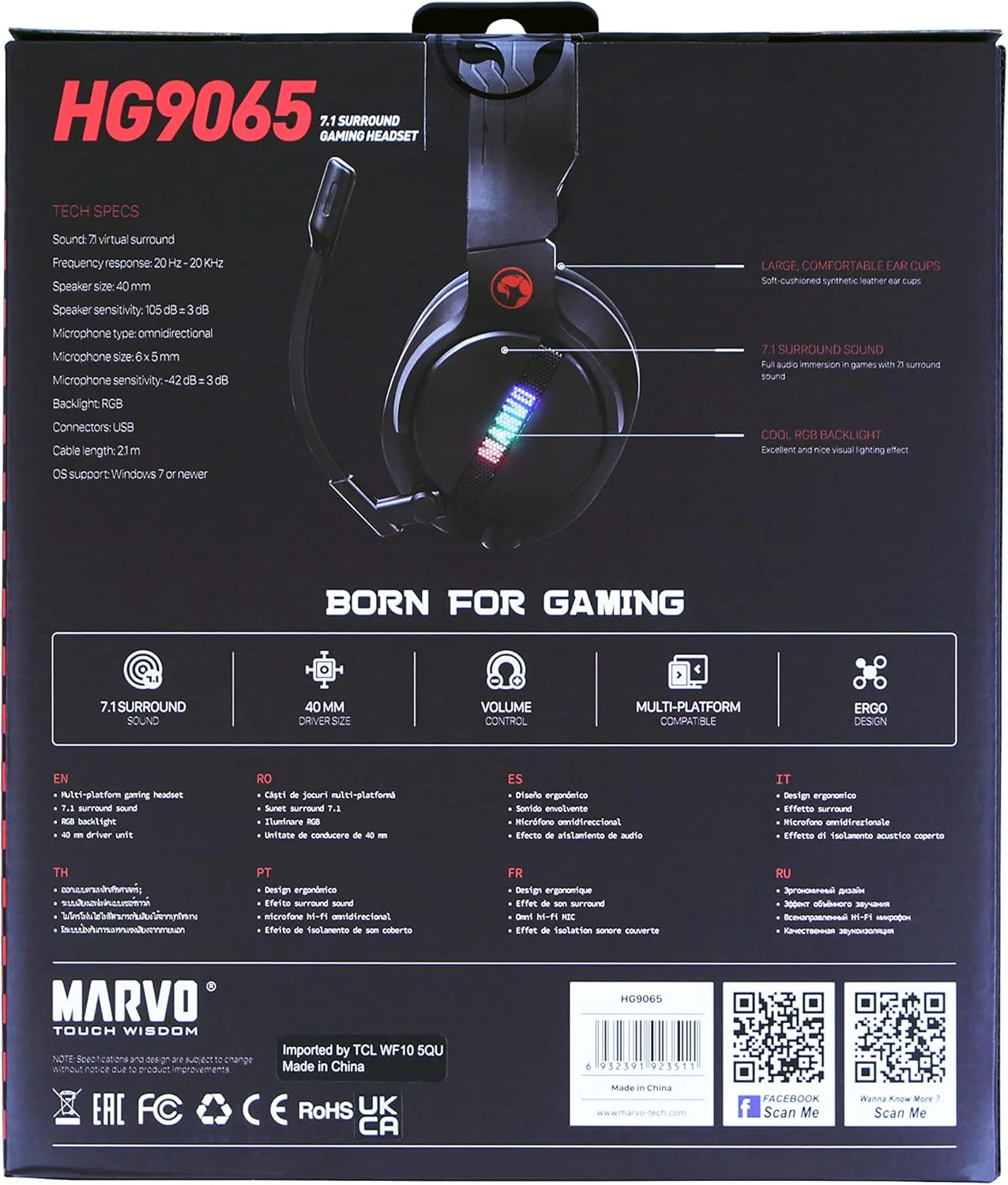 Marvo SCORPION HG9065 7.1 Wired Gaming Headset With Virtual Surround Sound - Image 4
