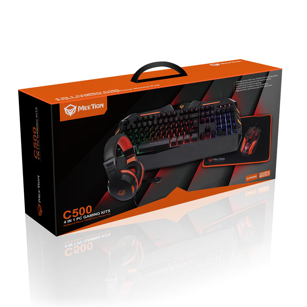 MEETION 4 IN 1 GAMING KIT C500 (KEYBOARD+MOUSE+HEADSET+PAD) - Image 2