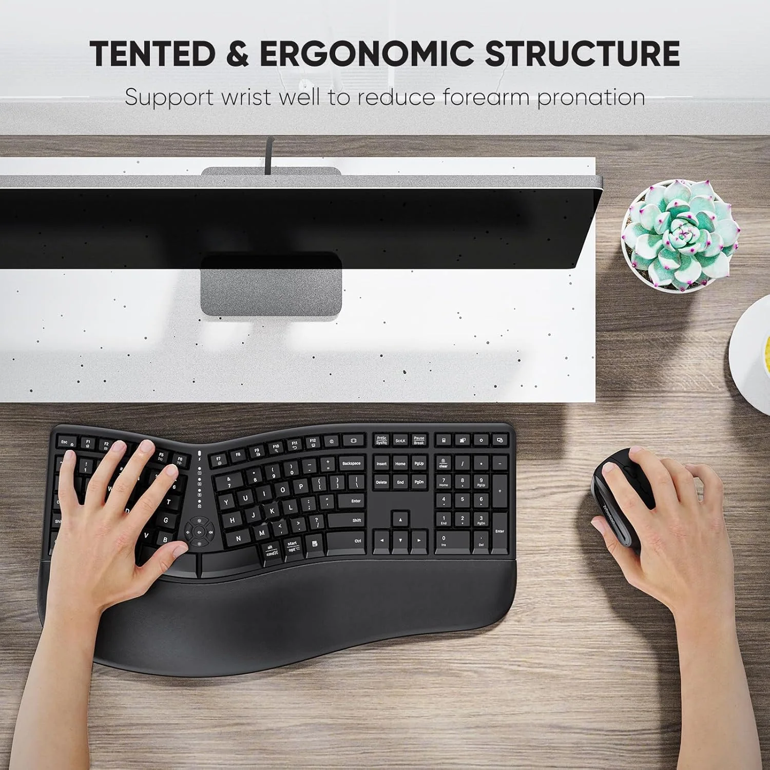 Meetion Director C Wireless Ergonomic Keyboard And Mouse Combo - Image 2