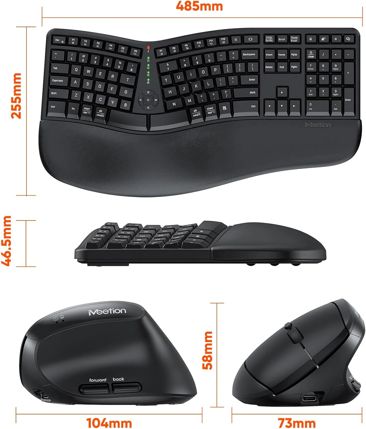 Meetion Director C Wireless Ergonomic Keyboard And Mouse Combo - Image 3