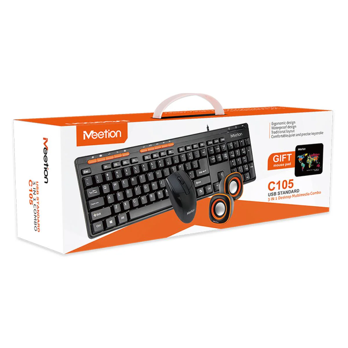 MEETION MT-C105 3 IN 1KEYBOARD AND MOUSE AND SPEAKERS PAD - Image 2