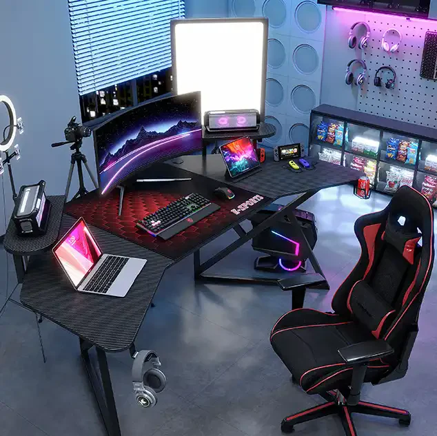 Modern Home PC Gamer Ergonomics Office Table Computer Gaming Desk - Image 4