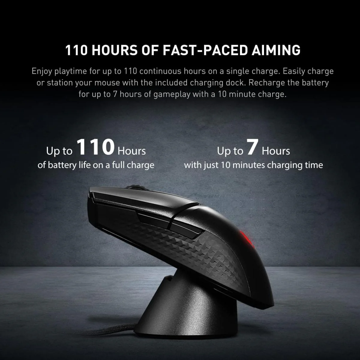 MSI Clutch GM31 Lightweight 12K DPI Wireless Ergonomic Gaming Mouse & Charging Dock - Image 2