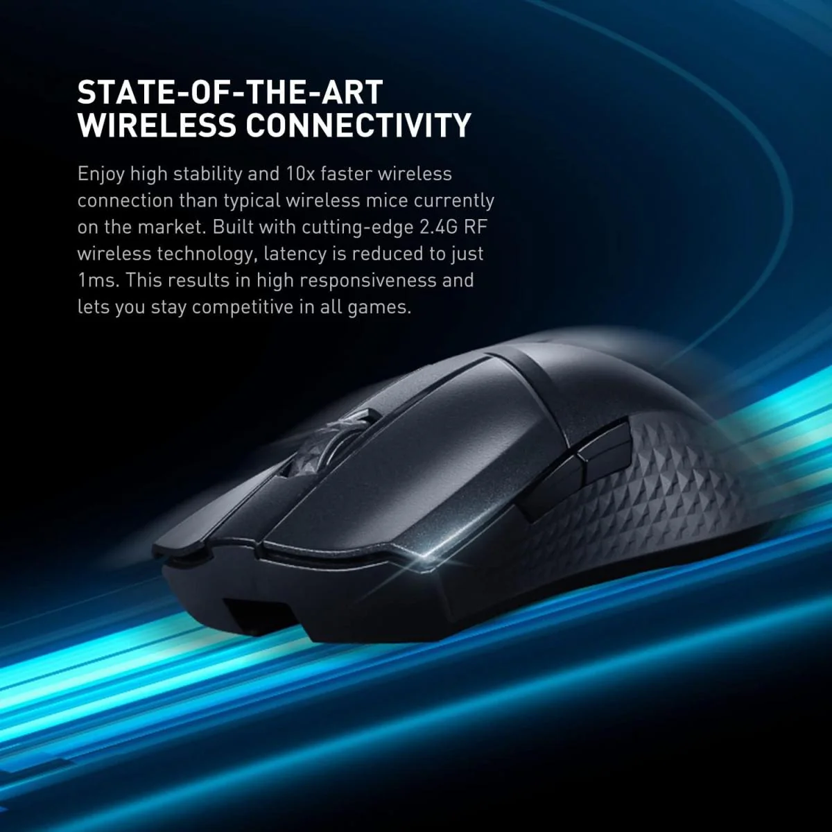 MSI Clutch GM31 Lightweight 12K DPI Wireless Ergonomic Gaming Mouse & Charging Dock - Image 4