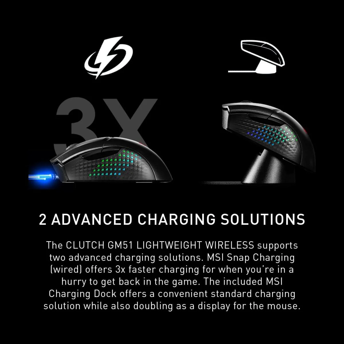 MSI Clutch GM51 Lightweight Wireless Gaming Mouse WITH Charging Dock - Image 3