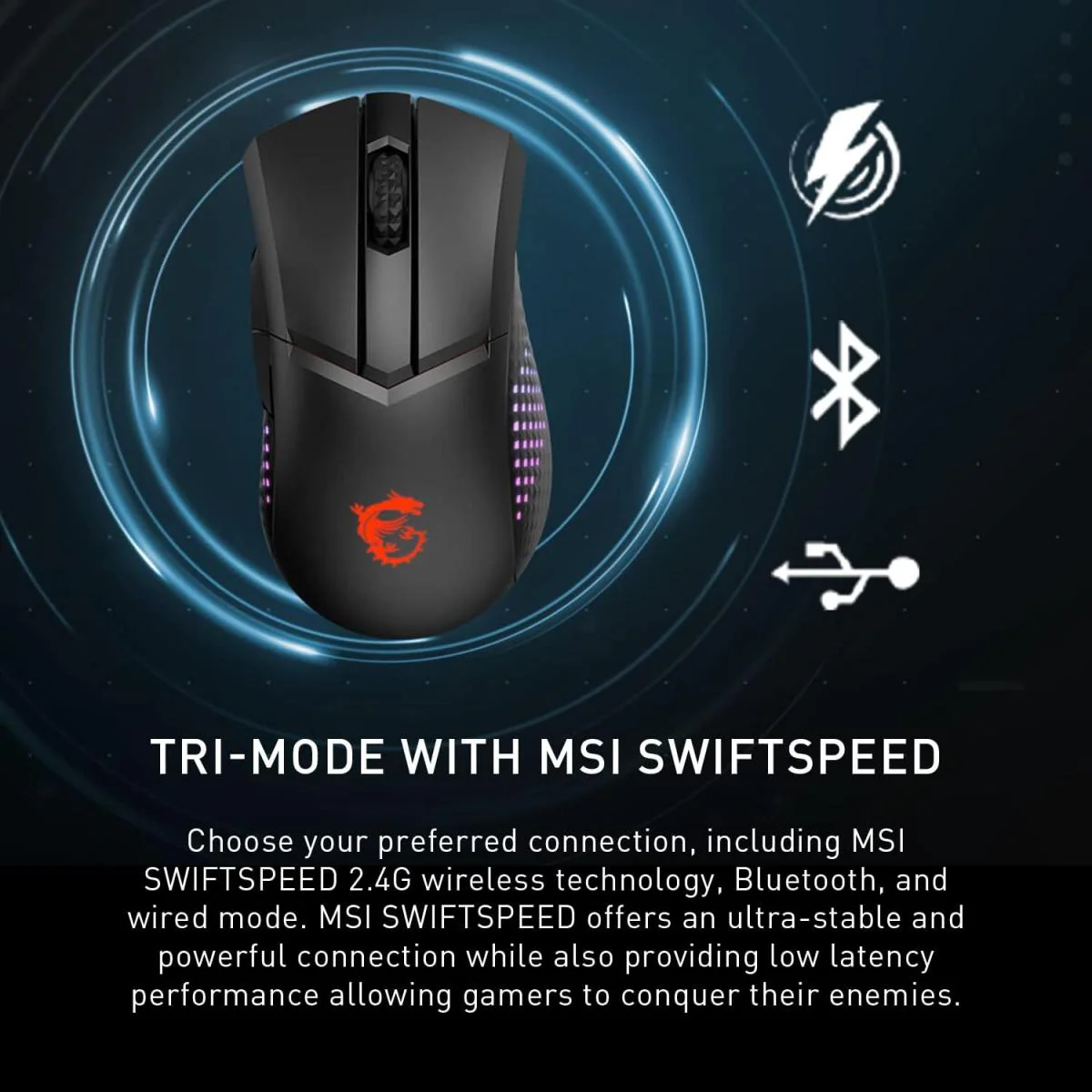 MSI Clutch GM51 Lightweight Wireless Gaming Mouse WITH Charging Dock - Image 4