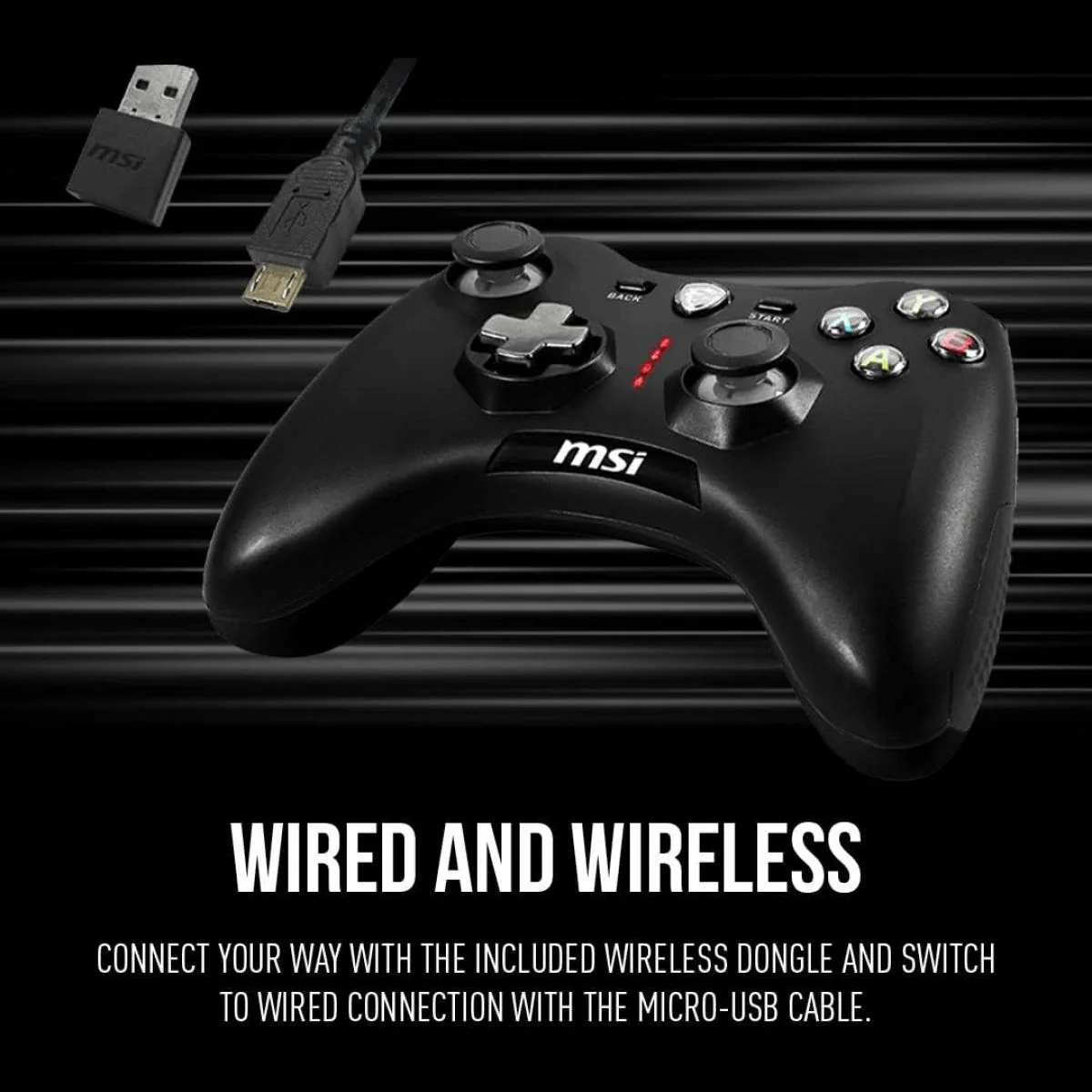 MSI Force GC30V2 Wireless Rechargeable Battery , Dual Vibration Motors, Dual Connection Modes, Gaming Controller - Image 4