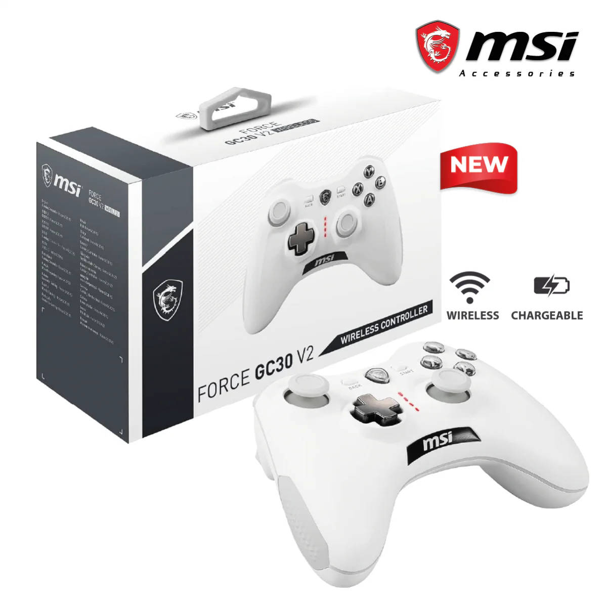 MSI Force GC30V2 Wireless Rechargeable Battery , Dual Vibration Motors, Dual Connection Modes, Gaming Controller - Image 5