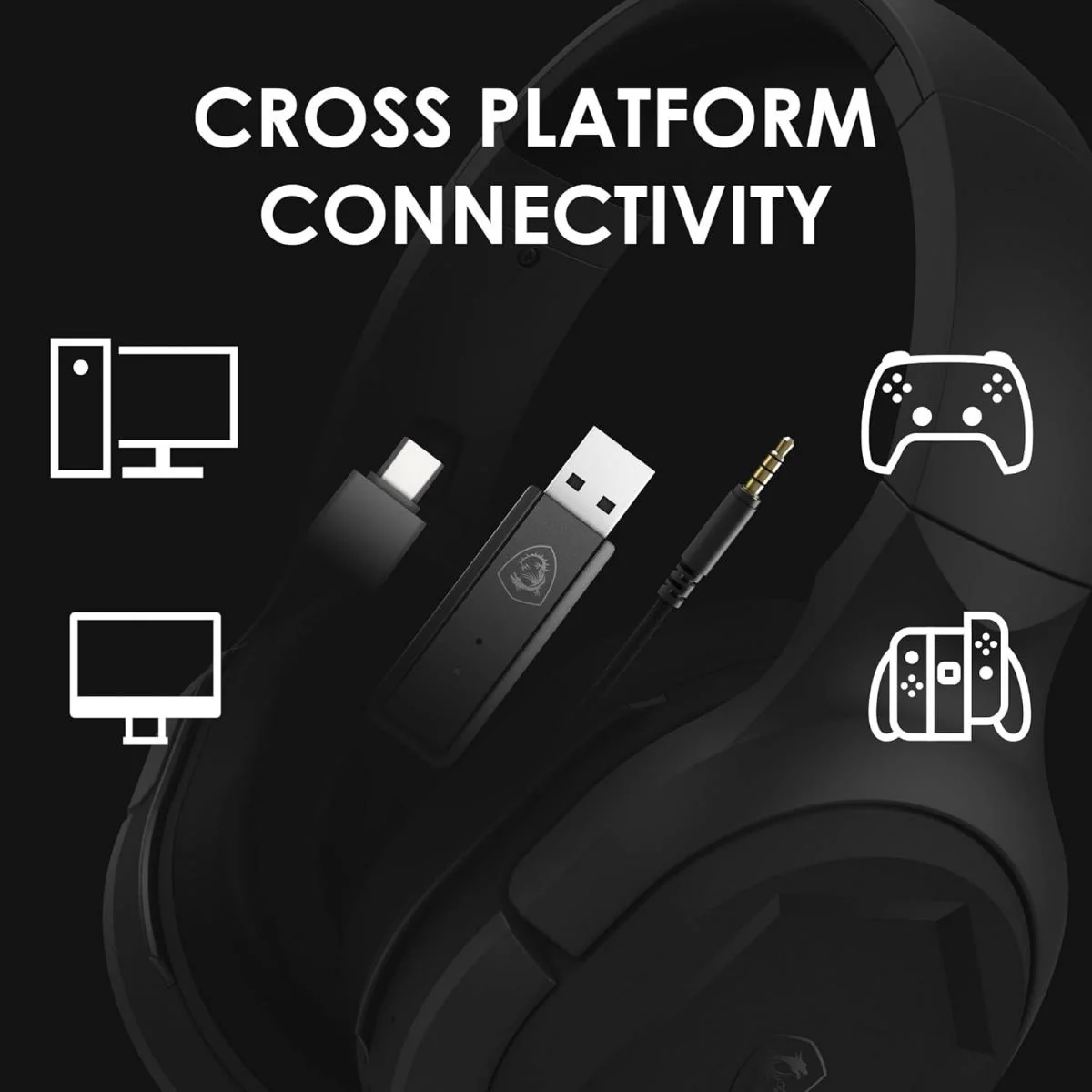 MSI Immerse GH50 Wireless – 22 Hr Battery Life, 50mm Neodymium Drivers, Gaming Headset - Image 6