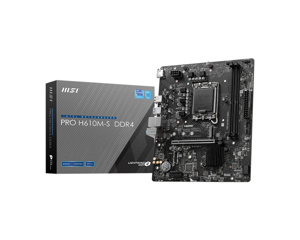 MSI PRO H610M-S DDR4 Intel® Core™ 14th/ 13th/ 12th Gen Processors LGA 1700 Motherboard
