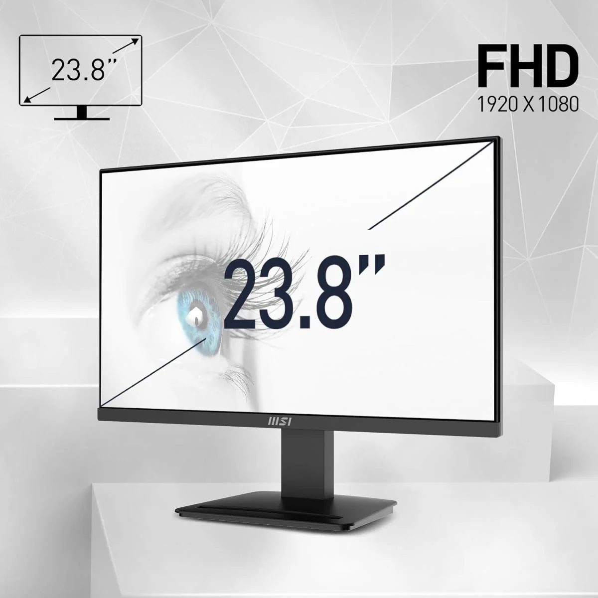MSI PRO MP2412 24"FHD 100Hz TUV Certified Eyesight Protection 1ms HDMI & Display Port (1.2a) - Black - Image 2
