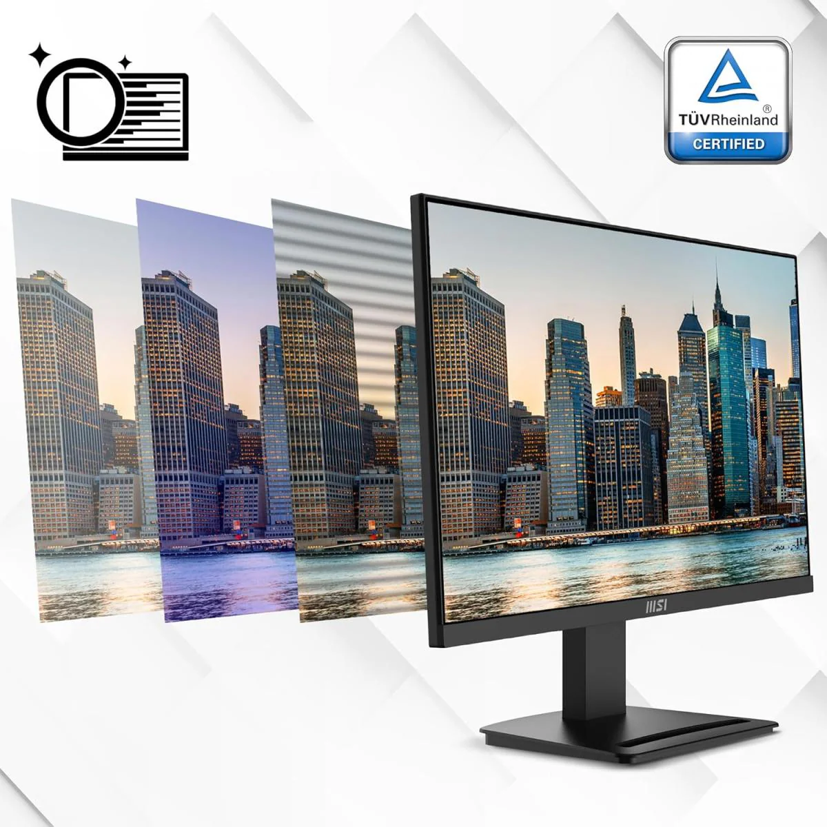 MSI PRO MP2412 24"FHD 100Hz TUV Certified Eyesight Protection 1ms HDMI & Display Port (1.2a) - Black - Image 4