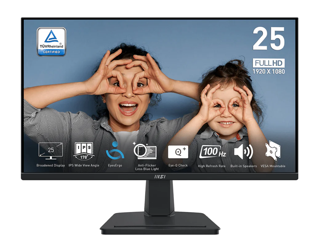 MSI PRO MP251 25" Flat FHD, Frequency 100Hz IPS,  Black Monitor