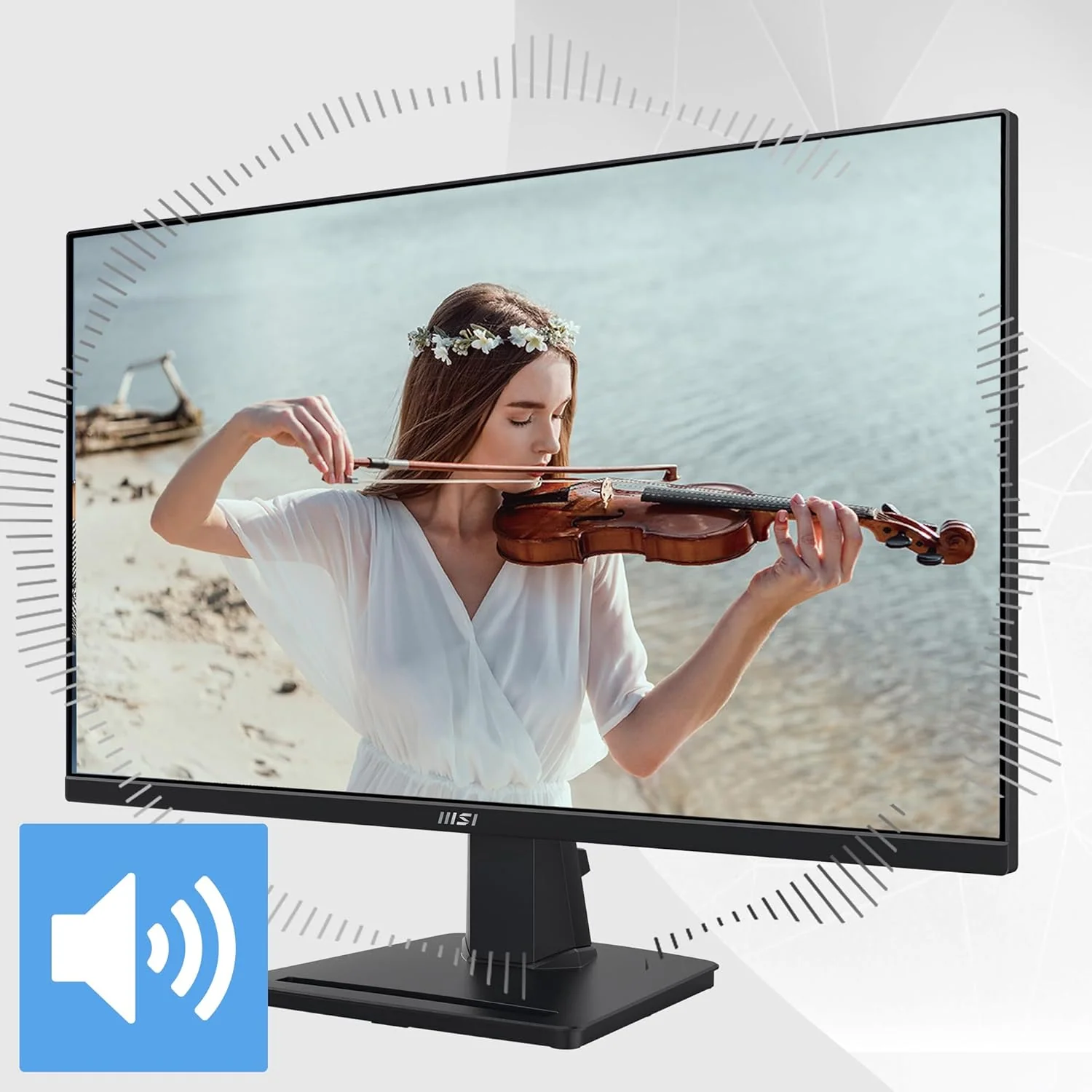 MSI PRO MP275Q 27" IPS 2K 100Hz HDMI & DP HDR Ready Built-In Speaker Office Monitor - Black - Image 4