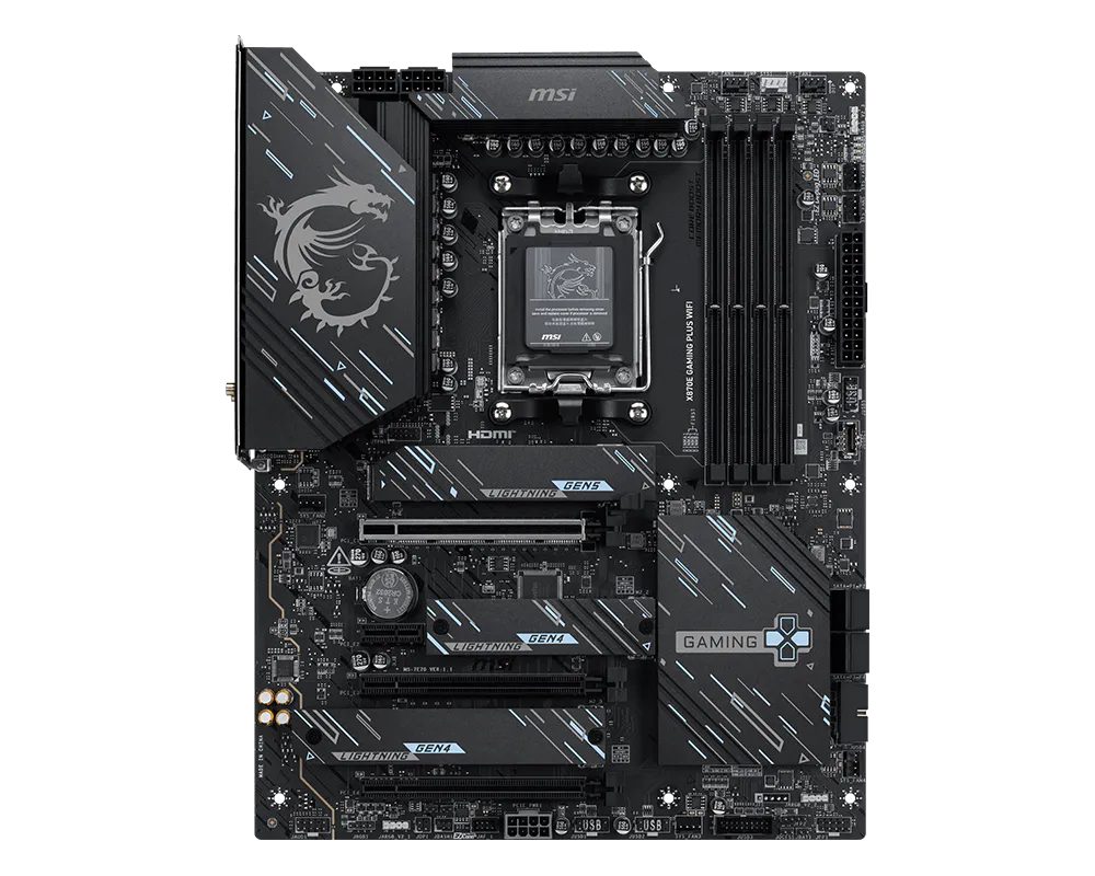 MSI X870E Gaming Plus WiFi 7 ATX AMD AM5 SPS VRM DDR5