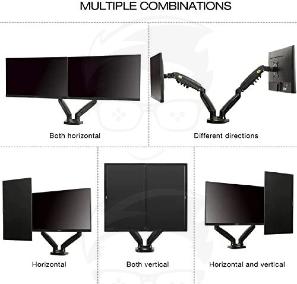 NB North Bayou F160 Dual Monitor Desk Mount Stand Full Motion Swivel Computer Monitor Arm for Two Screens - Image 5