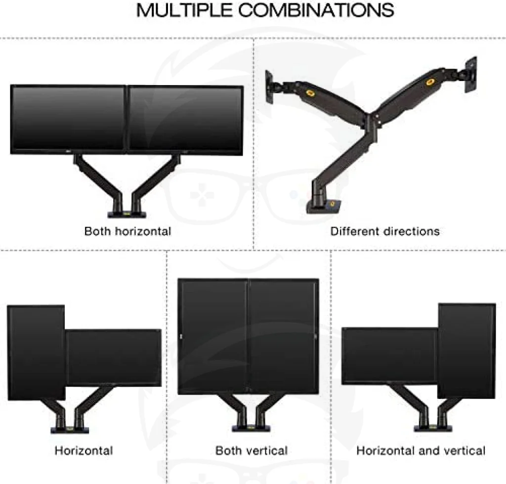 NB North Bayou F195A Dual Monitor Desk Mount Stand Monitor Arm for Two Screens - Image 3