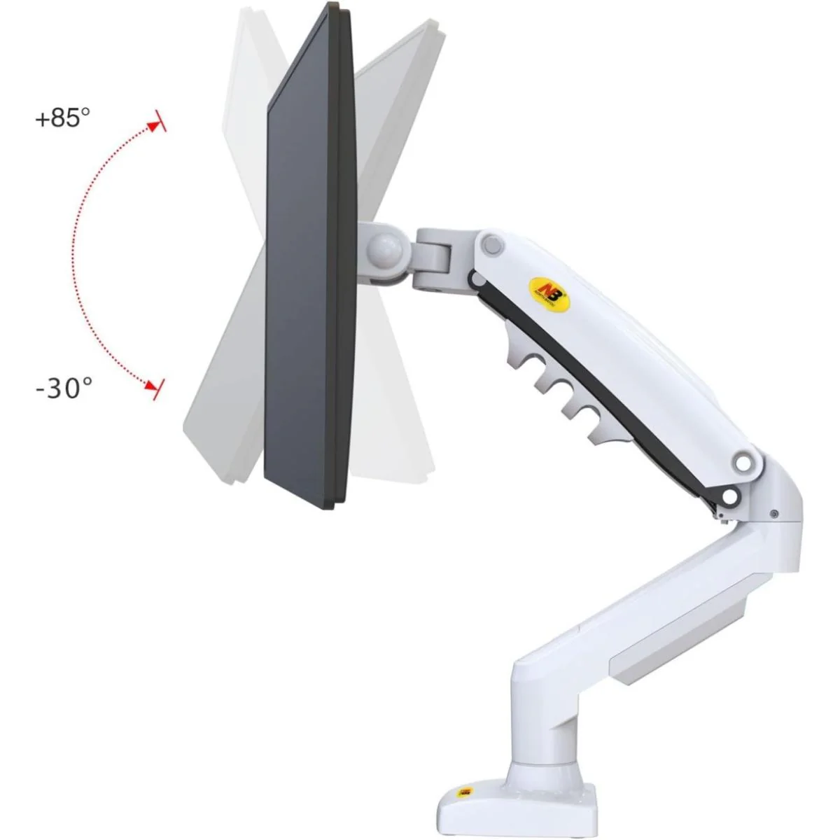 NB North Bayou F80 Monitor Desk Mount Stand Motion Swivel Monitor Arm Black - Image 2