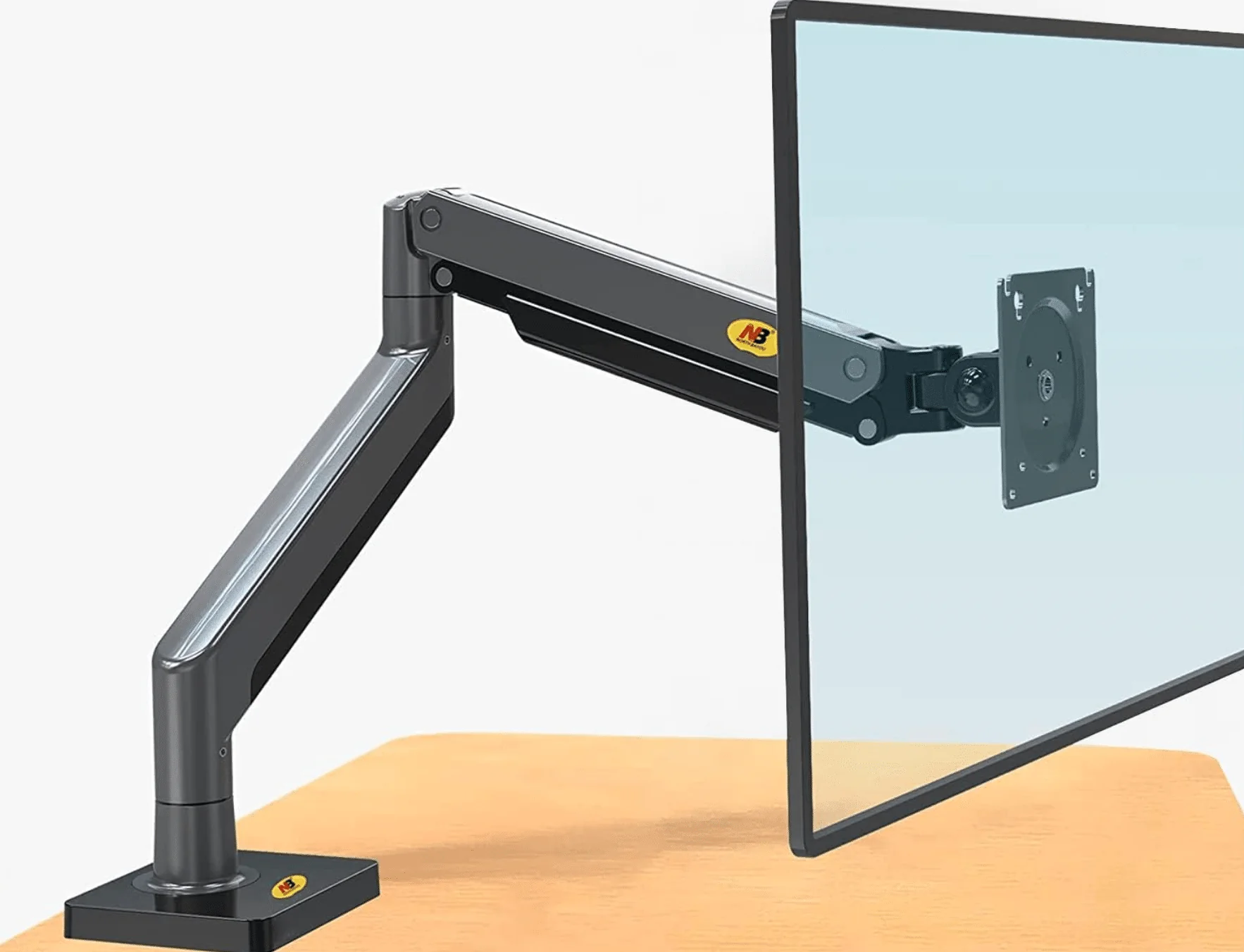 NB NORTH BAYOU G45 MONITOR DESK MOUNT STAND MOTION SWIVEL MONITOR ARM BLACK - Image 2
