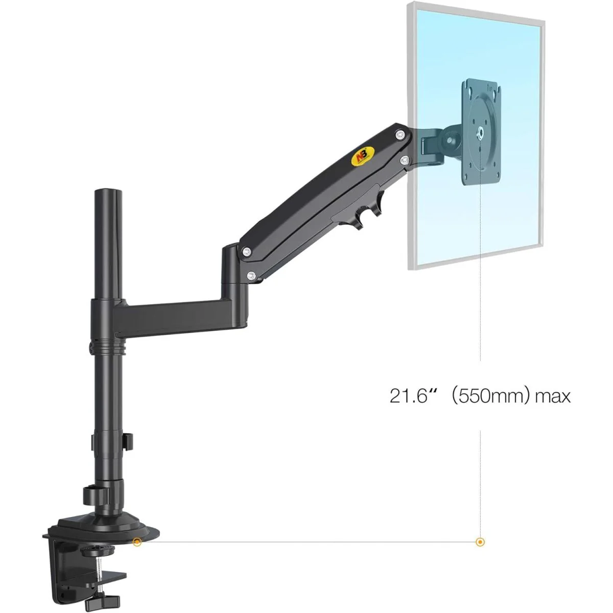 NB North Bayou H100 22" to 35" Adjustable Universal Monitor Arm Gas-Spring Desk Mount - Image 6