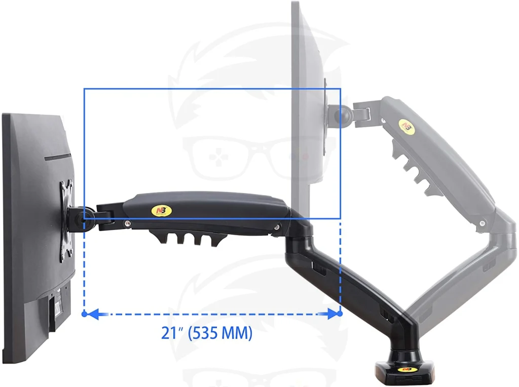 NB North Bayou F80 Monitor Desk Mount Stand Motion Swivel Monitor Arm Black - Image 5