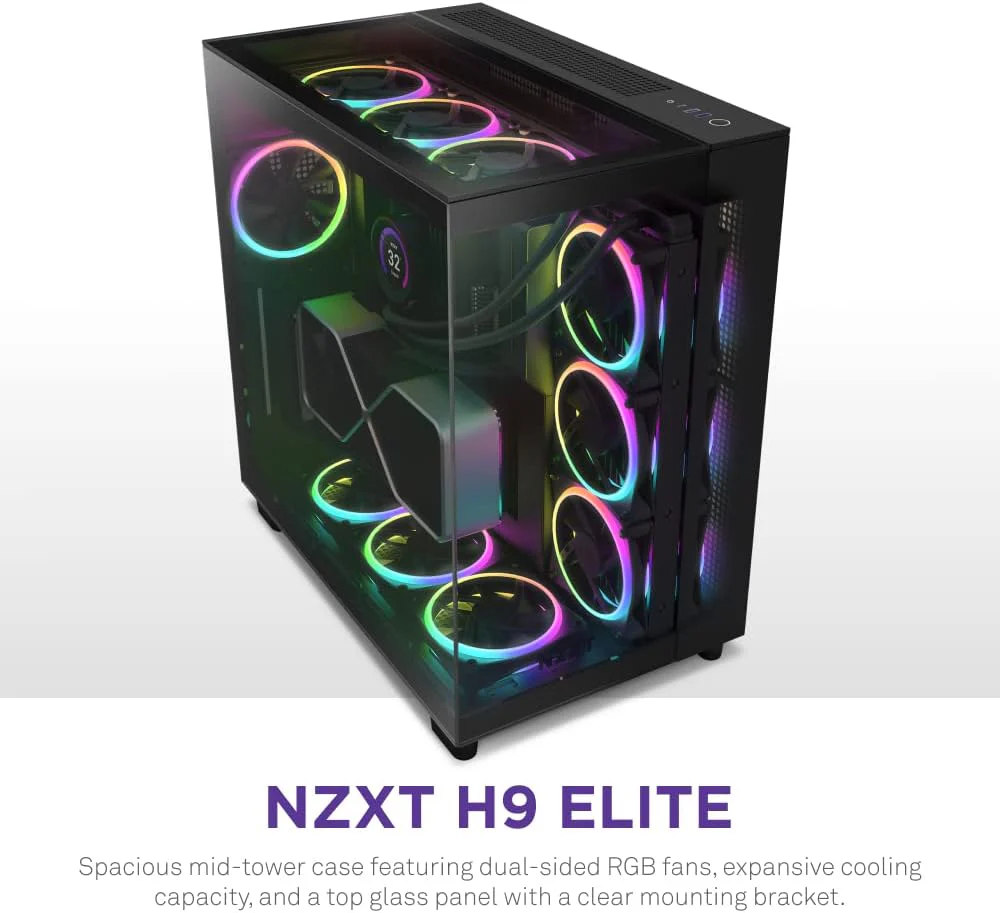 NZXT H9 Elite Premium Dual-Chamber Mid-Tower Tempered Glass Gaming Case - Image 2