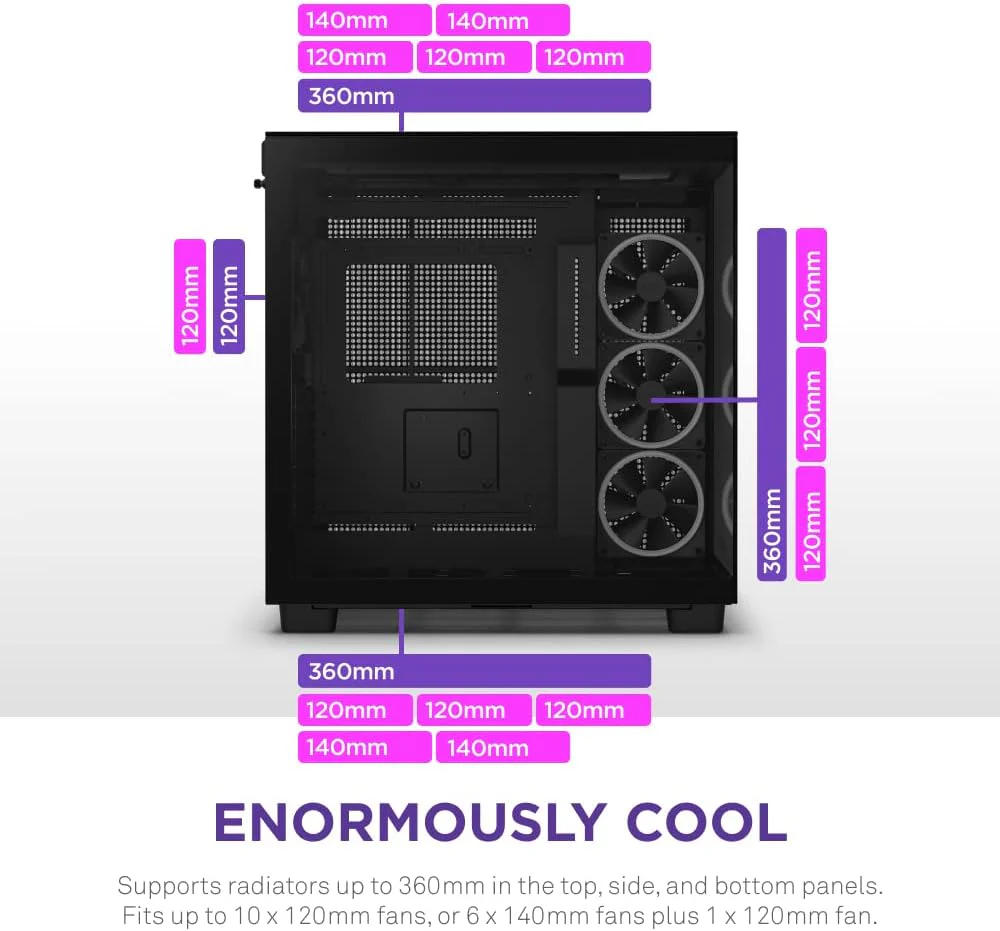 NZXT H9 Elite Premium Dual-Chamber Mid-Tower Tempered Glass Gaming Case - Image 5