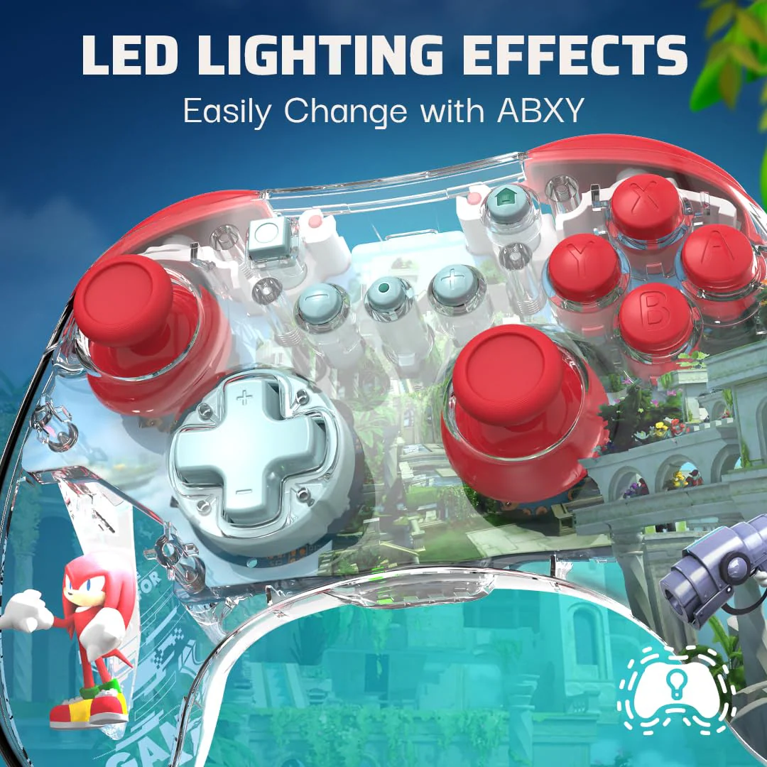 PDP REALMz Wireless Nintendo Switch Controller Forest Biome USB-C Connection - Clear Design - Image 5
