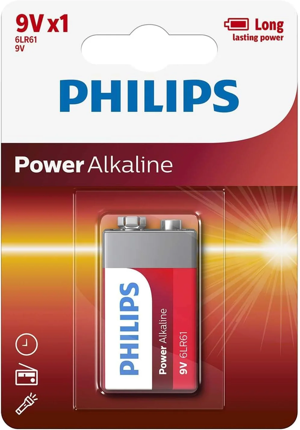 Philips Powerlife 6LR61 9V Alkaline Battery