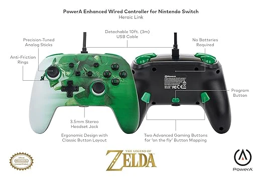 PowerA Enhanced Wired Controller for Nintendo Switch - Heroic Link - Image 3