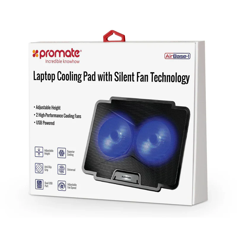 Promate AirBase 1 Laptop Cooling Pad with Silent Fan Technology - Image 2