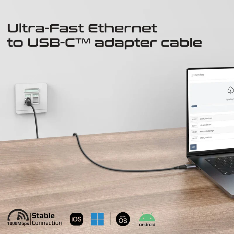 Promate Clink-RJ45 Ultra-Fast Ethernet to USB-C Adapter Cable  - Image 8