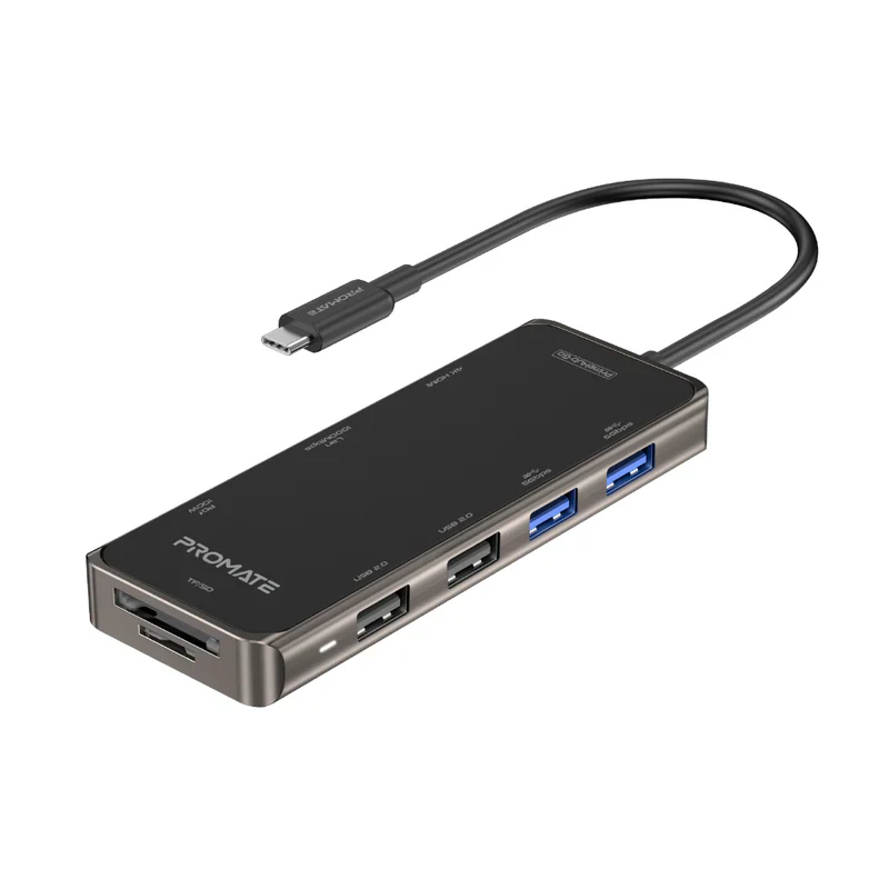 Promate Compact Multiport USB-C Hub with 100W Power Delivery - Image 2