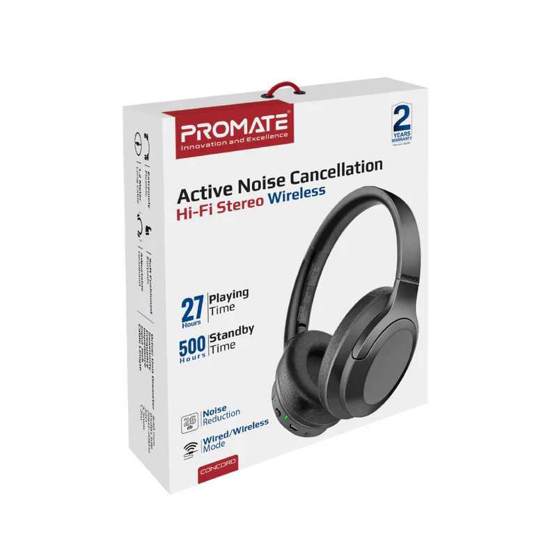 Promate Concord ANC Headphones HD Stereo Headset - Image 2