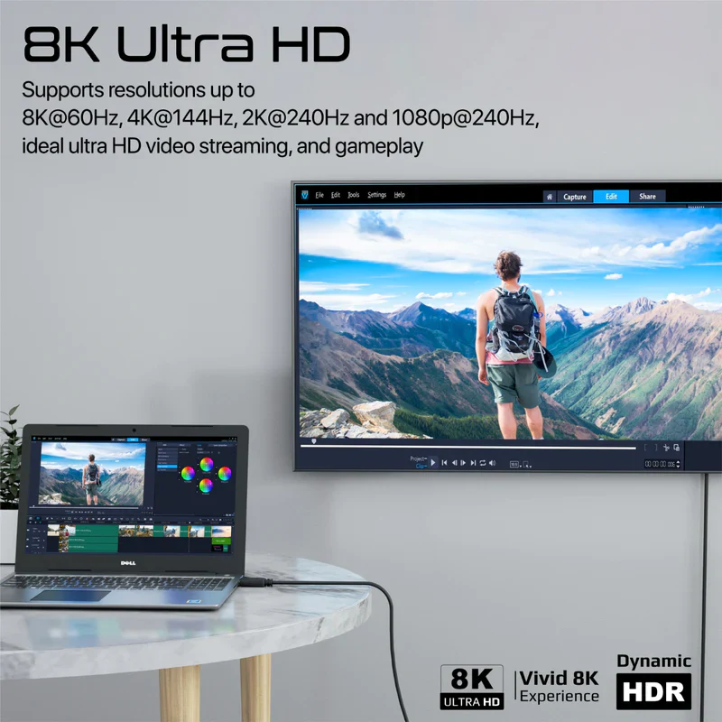 PROMATE DPLINK-120 8K@60Hz High-Definition DisplayPort Cable - Image 3